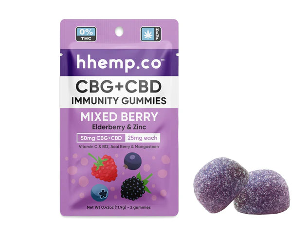 CBG+CBD Immunity Gummies 50mg 2/PK- Box
