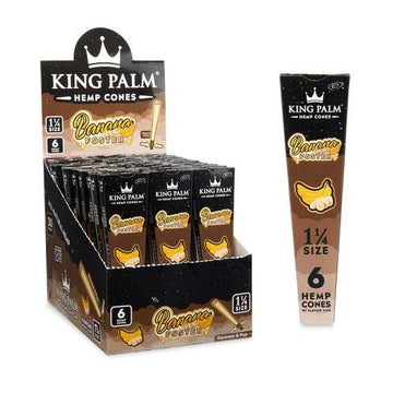 King Palm - Hemp Cones | 1 1/4 Size  6-Hemp cones| 30Packs/Display | Squeeze & POP | WR09