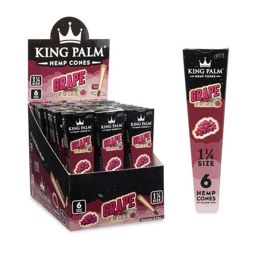 King Palm - Hemp Cones | 1 1/4 Size  6-Hemp cones| 30Packs/Display | Squeeze & POP | WR09