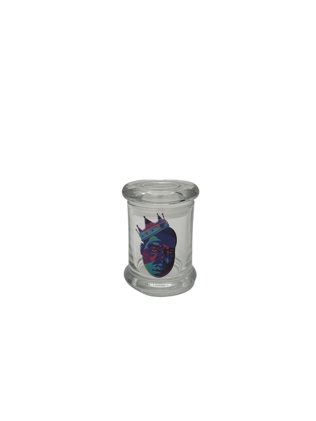 Small custom printed glass jar with airtight lid - single unit