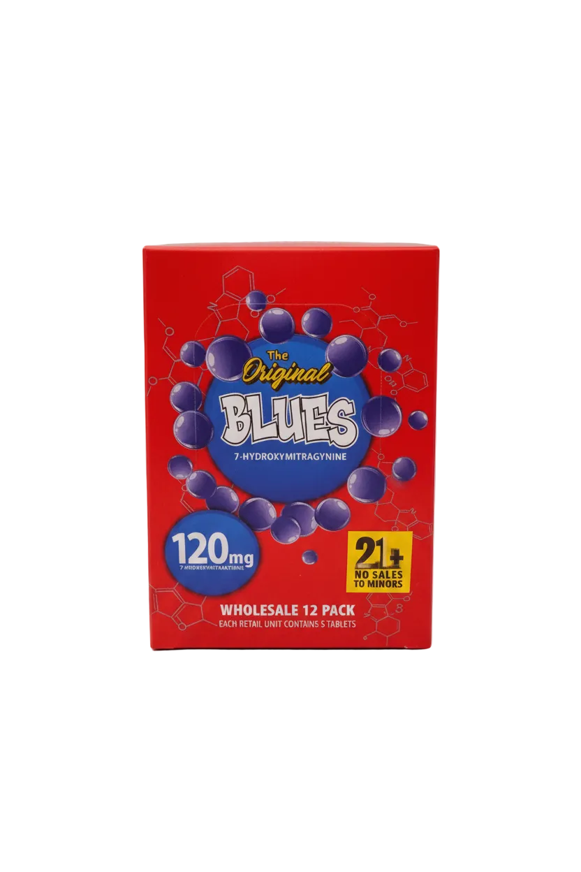 BLUES|7-Hydroxymitragynine|120mg| 5Tablets |BOX Main image