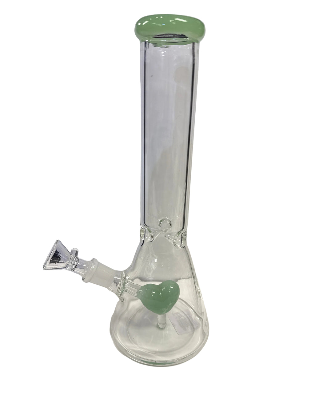 Beaker with heart perc and attached downstem | WP5318
