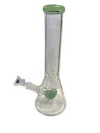 Beaker with heart perc and attached downstem | WP5318