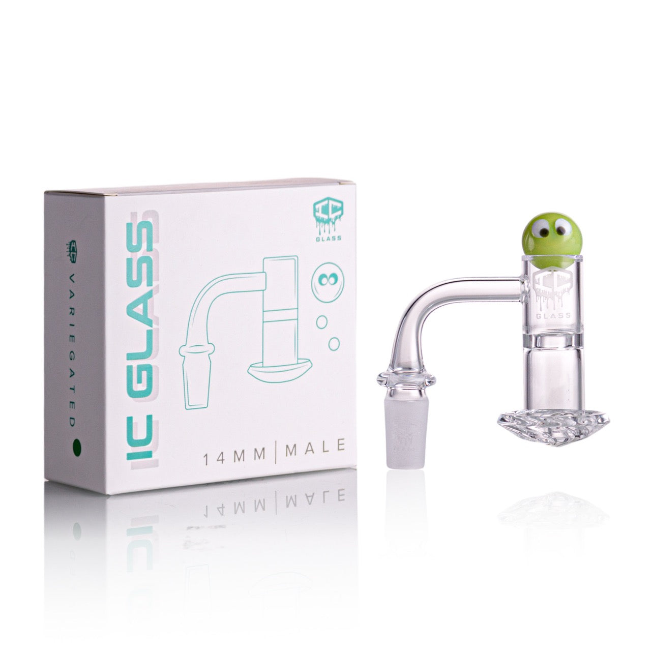 IC Glass - Variegated | 14mm 90D Quartz Banger | Includes Carb Cap, Terp Balls & Sticker | 5 Colors