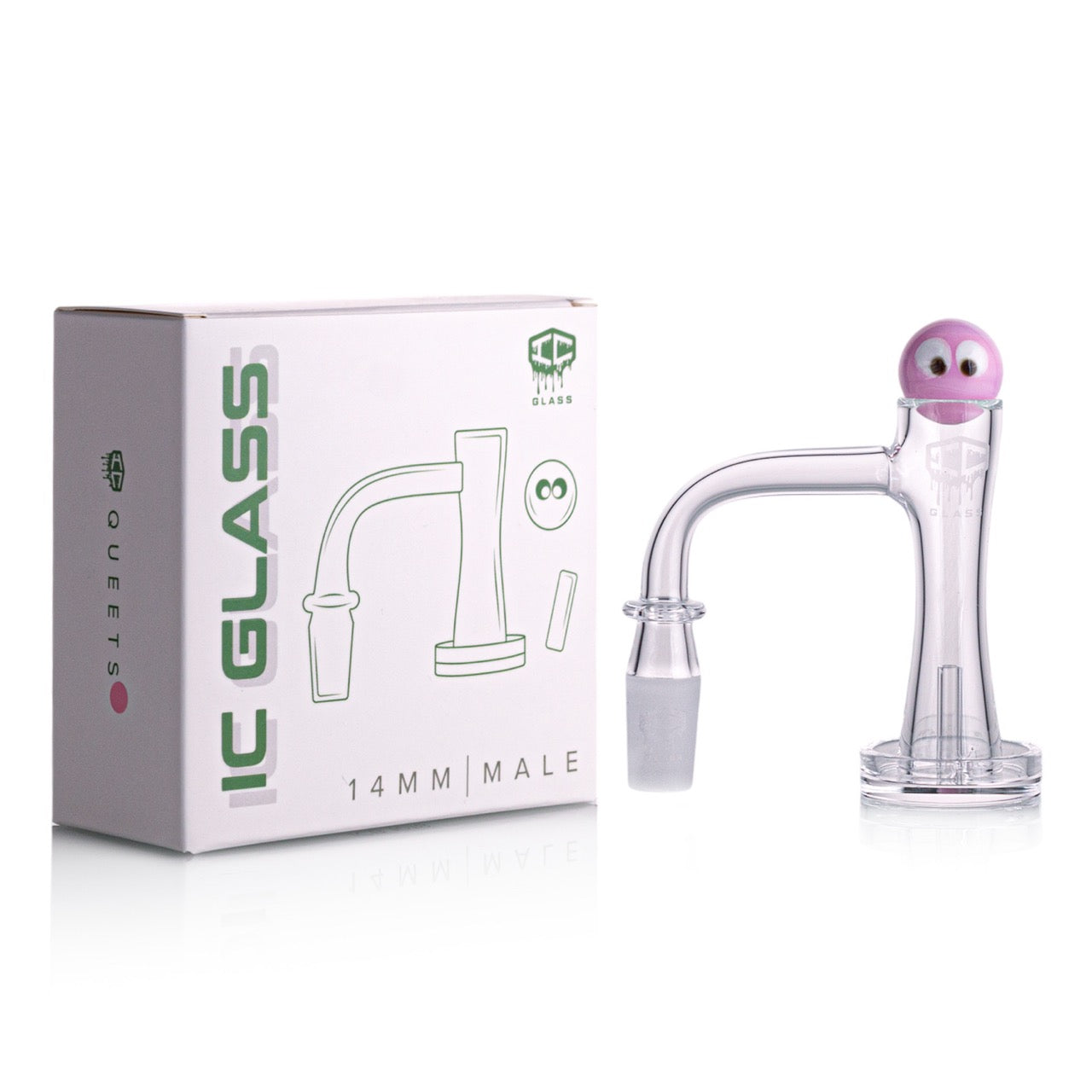 IC Glass - Queets | 14mm 90D Quartz Banger | Includes Carb Cap, Terp Balls & Sticker | 6 Colors