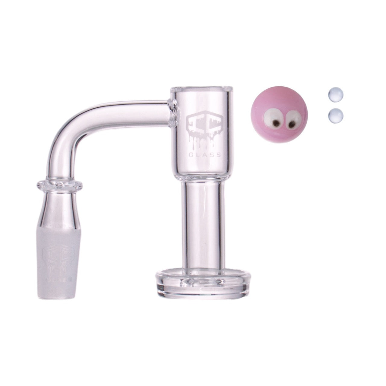 IC Glass - Flett | 14mm 90D Quartz Banger | Includes Carb Cap, Terp Balls & Sticker | 5 Colors