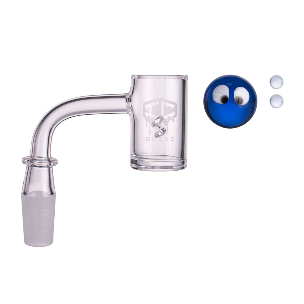IC Glass - Hanging | 14mm 90D Quartz Banger | Includes Carb Cap, Terp Balls & Sticker | 5 Colors