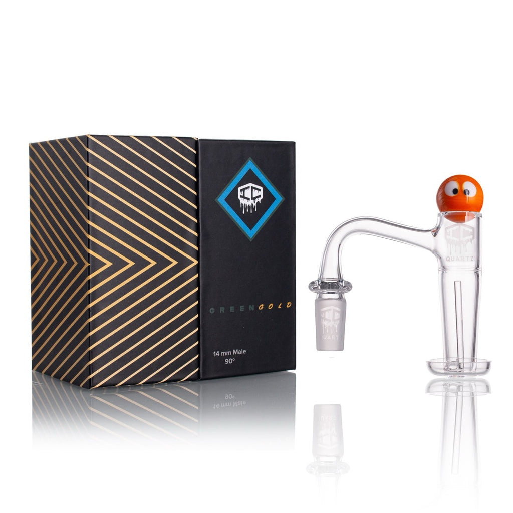 IC Quartz - Greengold | 14mm 90° Banger | Includes Carb Cap, Terp Balls | 6 colors