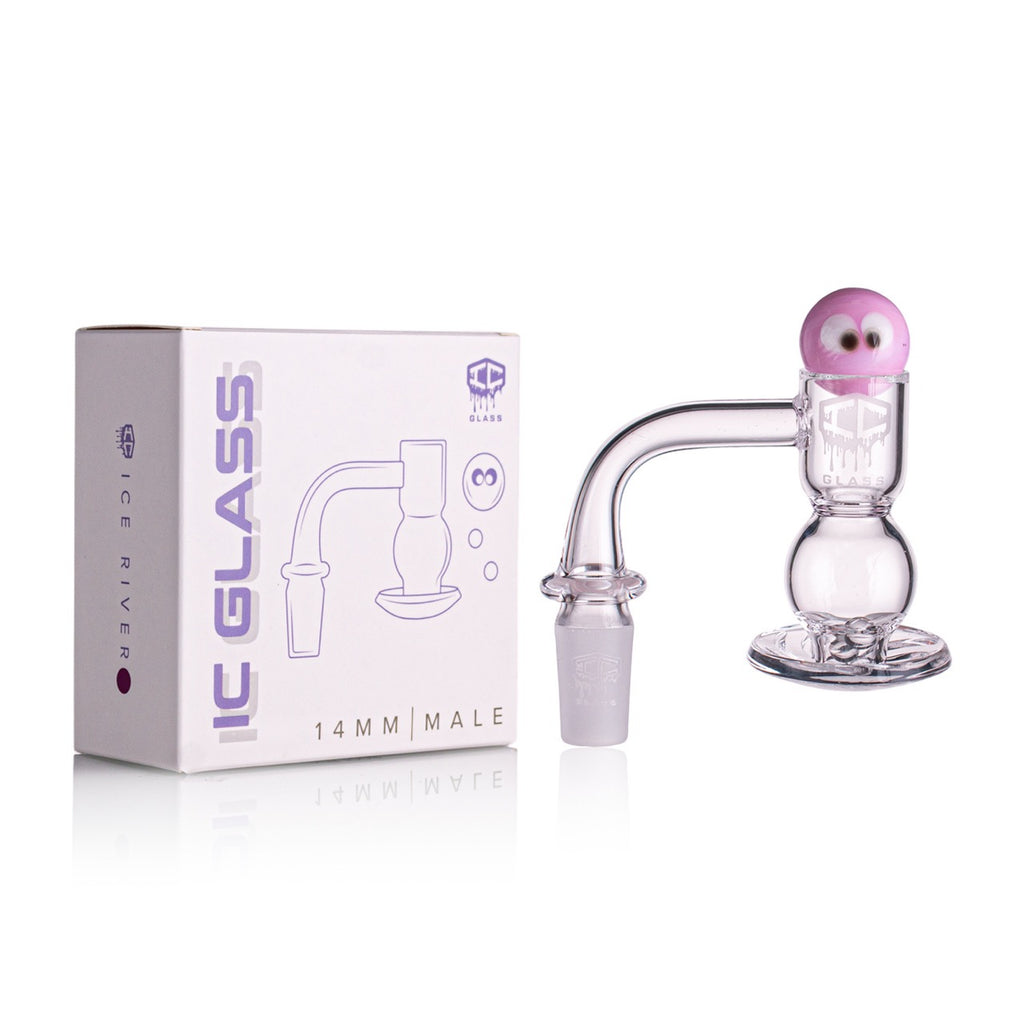 IC Glass - Ice River | 14mm 90D Quartz Banger | Includes Carb Cap, Terp Balls & Sticker | 5 Colors