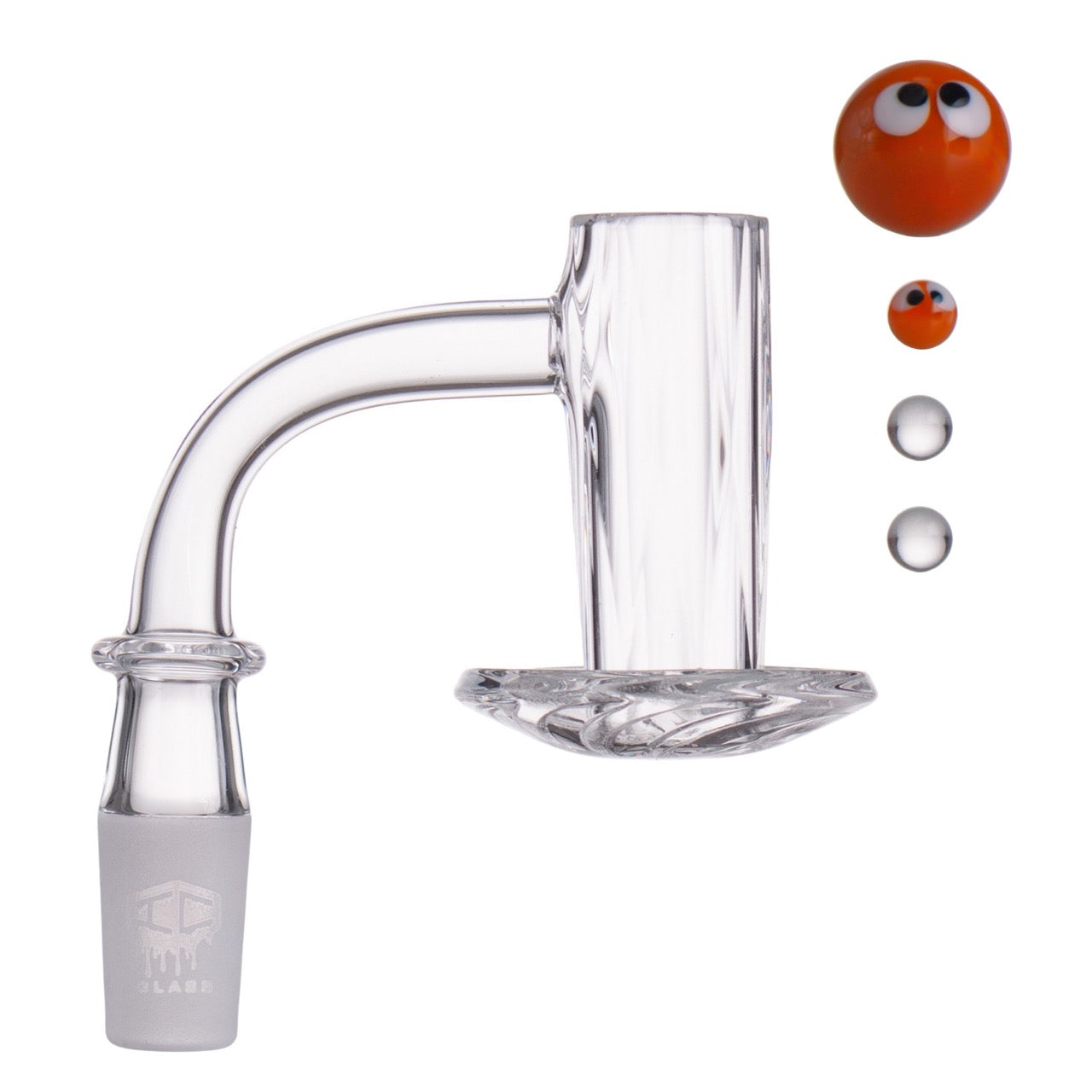 IC Glass - Carbon | 14mm 90D Quartz Banger | Includes Terp Ball Grabber  | 5 Colors