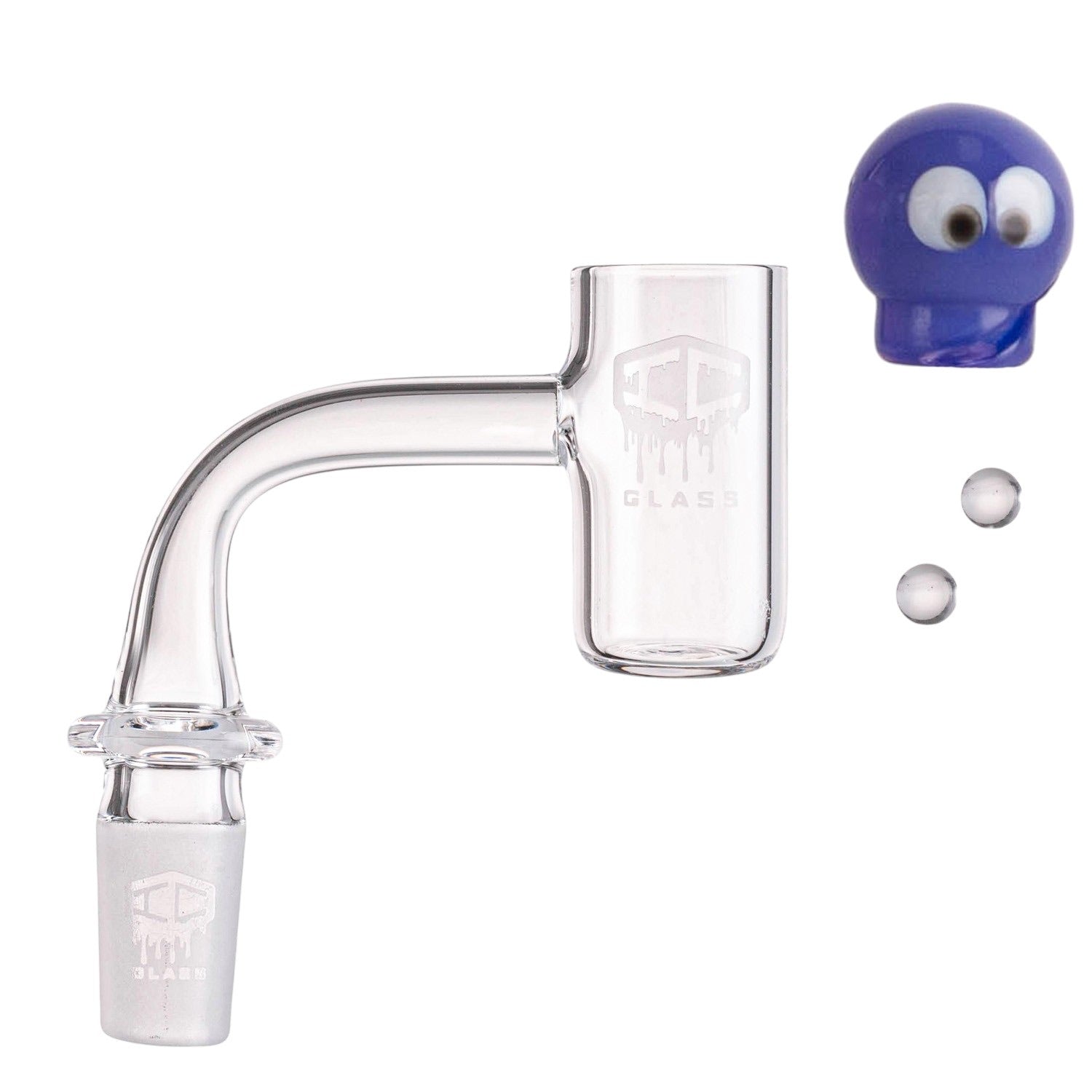 IC Glass - Chenega | 14mm 90D Quartz Banger | Includes Carb Cap, Terp Balls and Terp Balls Grabber | 6 Colors