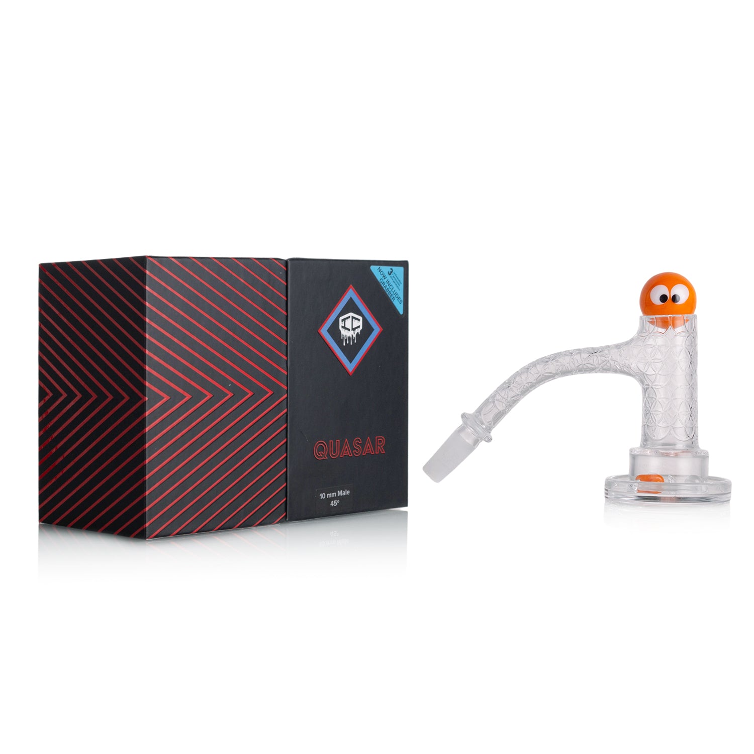 IC Quartz - Quasar 3rd Gen | 10mm 45D Banger | Includes Carb Cap, Terp balls | 5 Colors