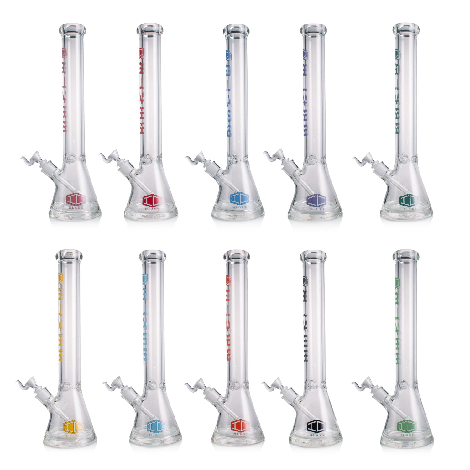 IC GLASS 18” Beaker Bong – 9MM Thick Glass Water Pipe with Heavy Base