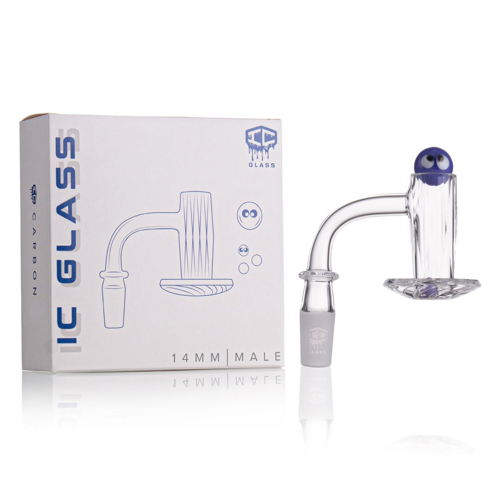 IC Glass - Carbon | 14mm 90D Quartz Banger | Includes Terp Ball Grabber  | 5 Colors