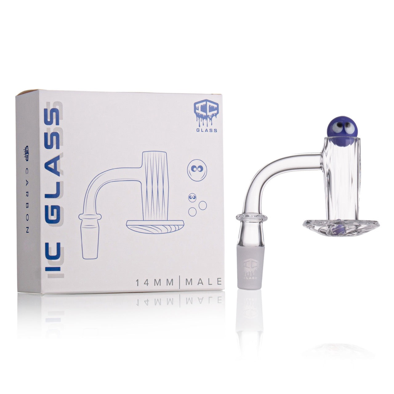 IC Glass - Carbon | 14mm 90D Quartz Banger | Includes Terp Ball Grabber  | 5 Colors
