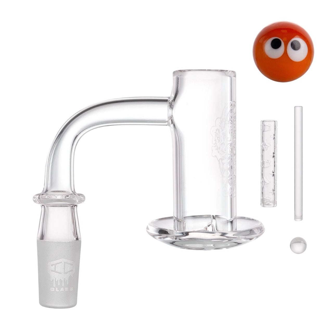 IC Glass - Tahoma Premium Quartz Banger  | 14MM 90D Quartz Banger | with Carb Cap & Terp Ball Grabber | 5 Colors