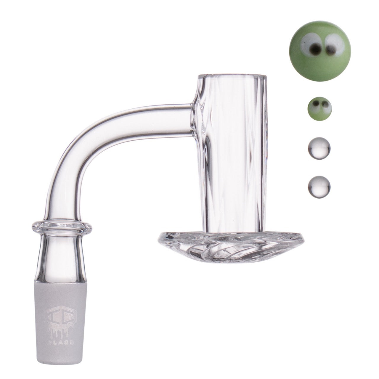 IC Glass - Carbon | 14mm 90D Quartz Banger | Includes Terp Ball Grabber  | 5 Colors
