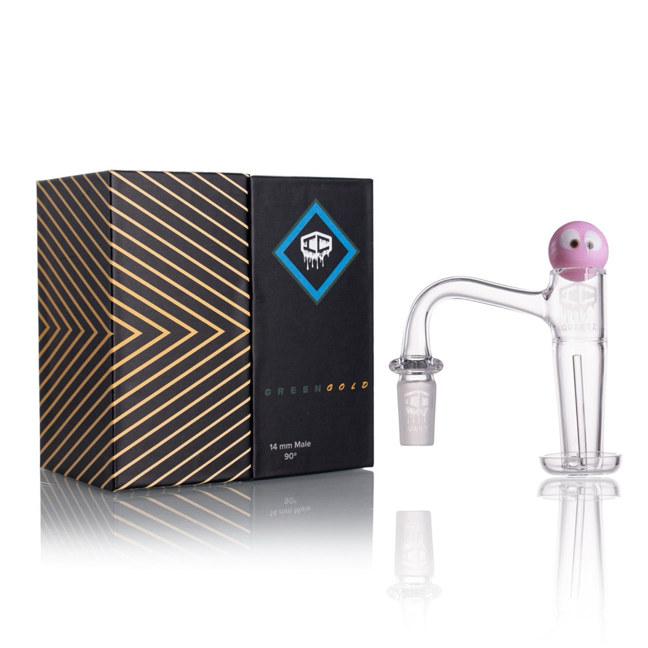 IC Quartz - Greengold | 14mm 90° Banger | Includes Carb Cap, Terp Balls | 6 colors