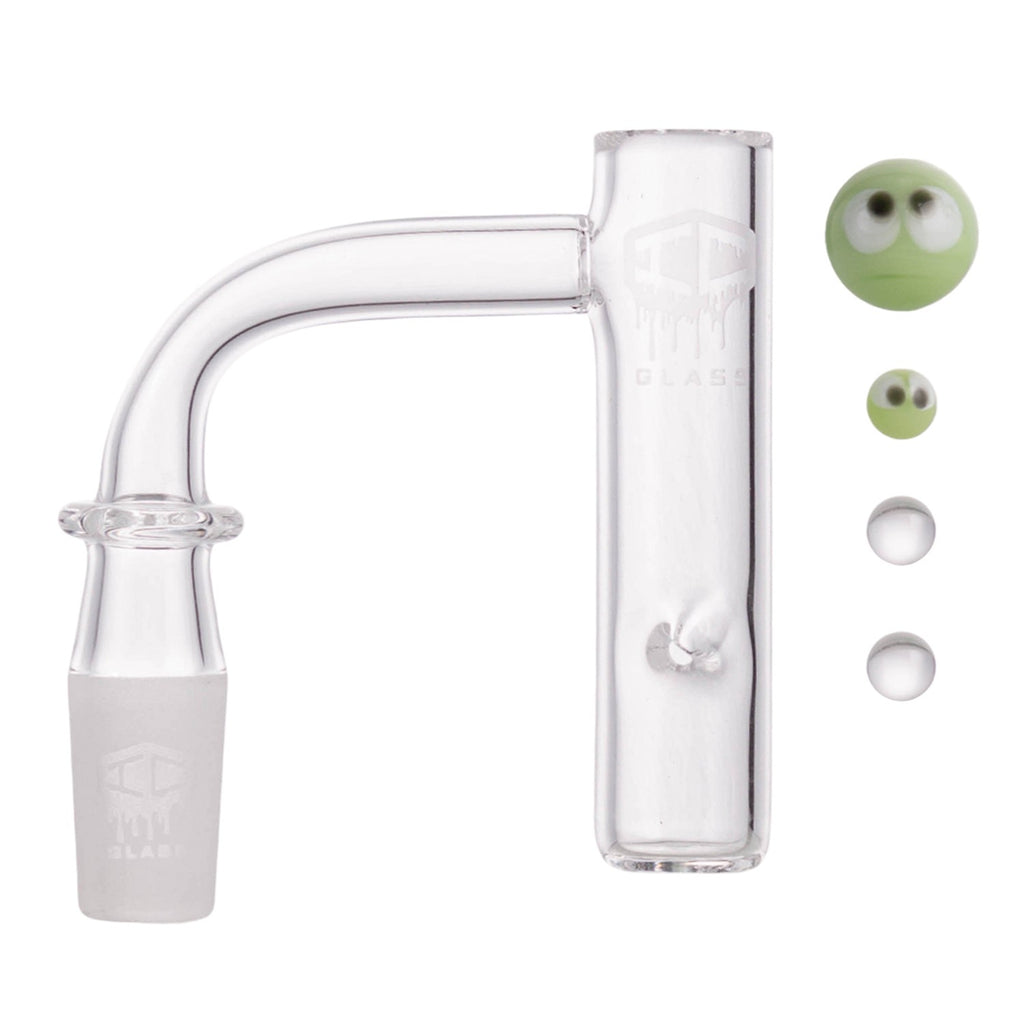 IC Glass - Bering | 14mm 90D Quartz Banger | Includes Carb Cap & Terp Balls | 5 Colors