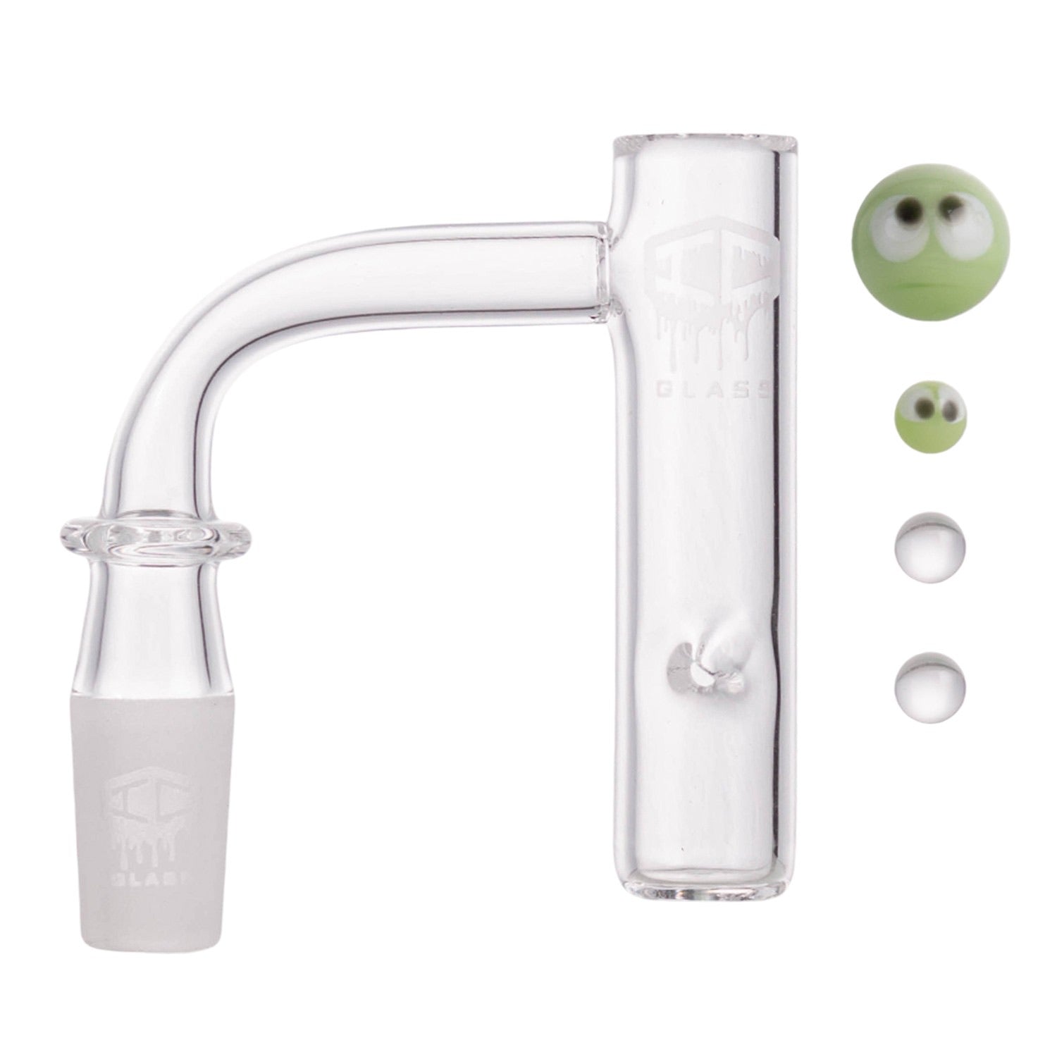 IC Glass - Bering | 14mm 90D Quartz Banger | Includes Carb Cap & Terp Balls | 5 Colors