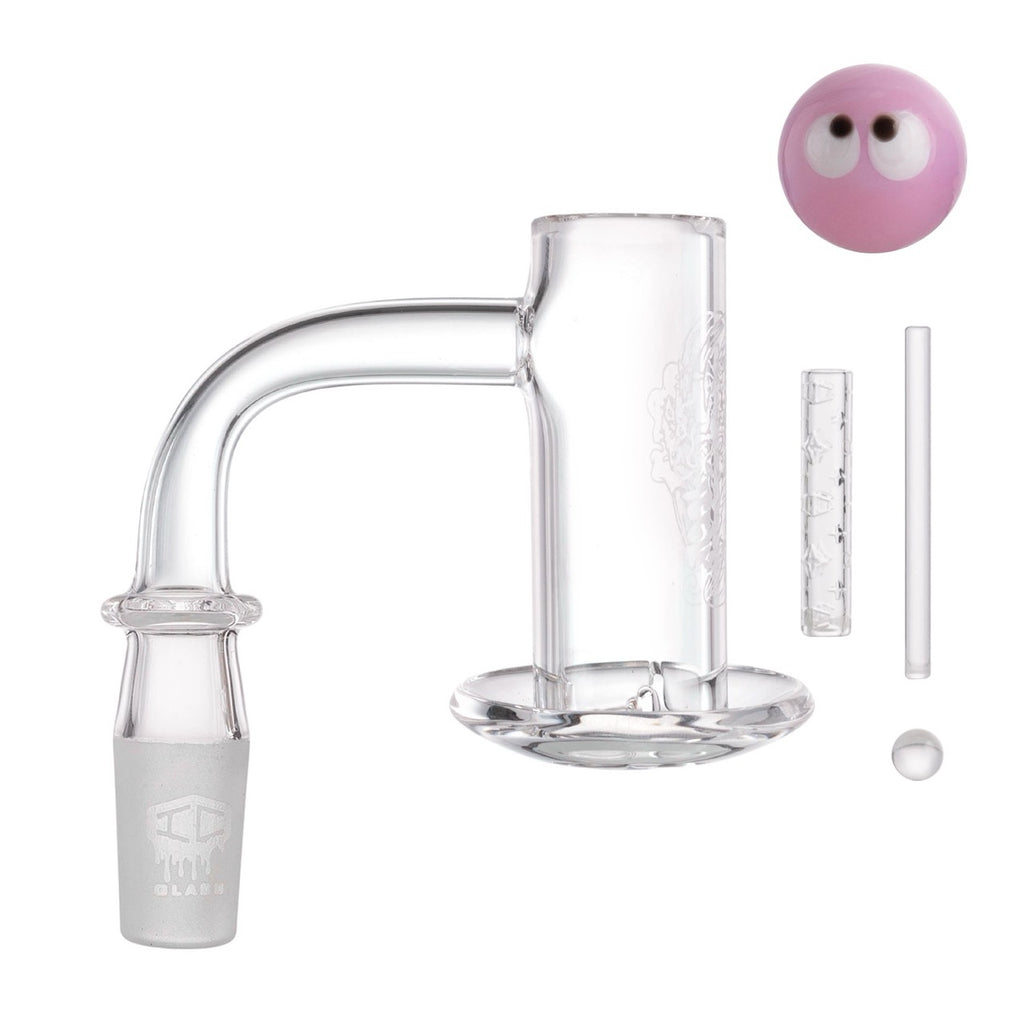 IC Glass - Tahoma Premium Quartz Banger  | 14MM 90D Quartz Banger | with Carb Cap & Terp Ball Grabber | 5 Colors
