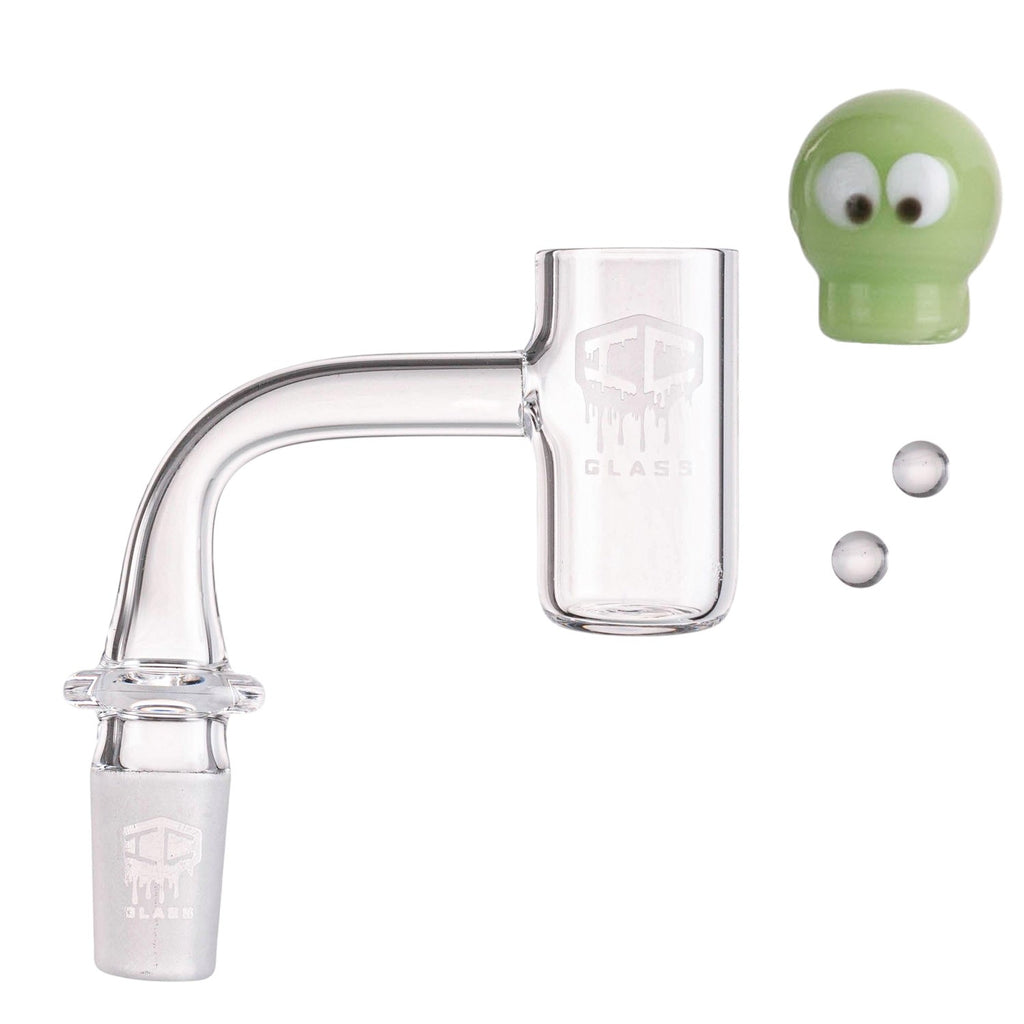 IC Glass - Chenega | 14mm 90D Quartz Banger | Includes Carb Cap, Terp Balls and Terp Balls Grabber | 6 Colors