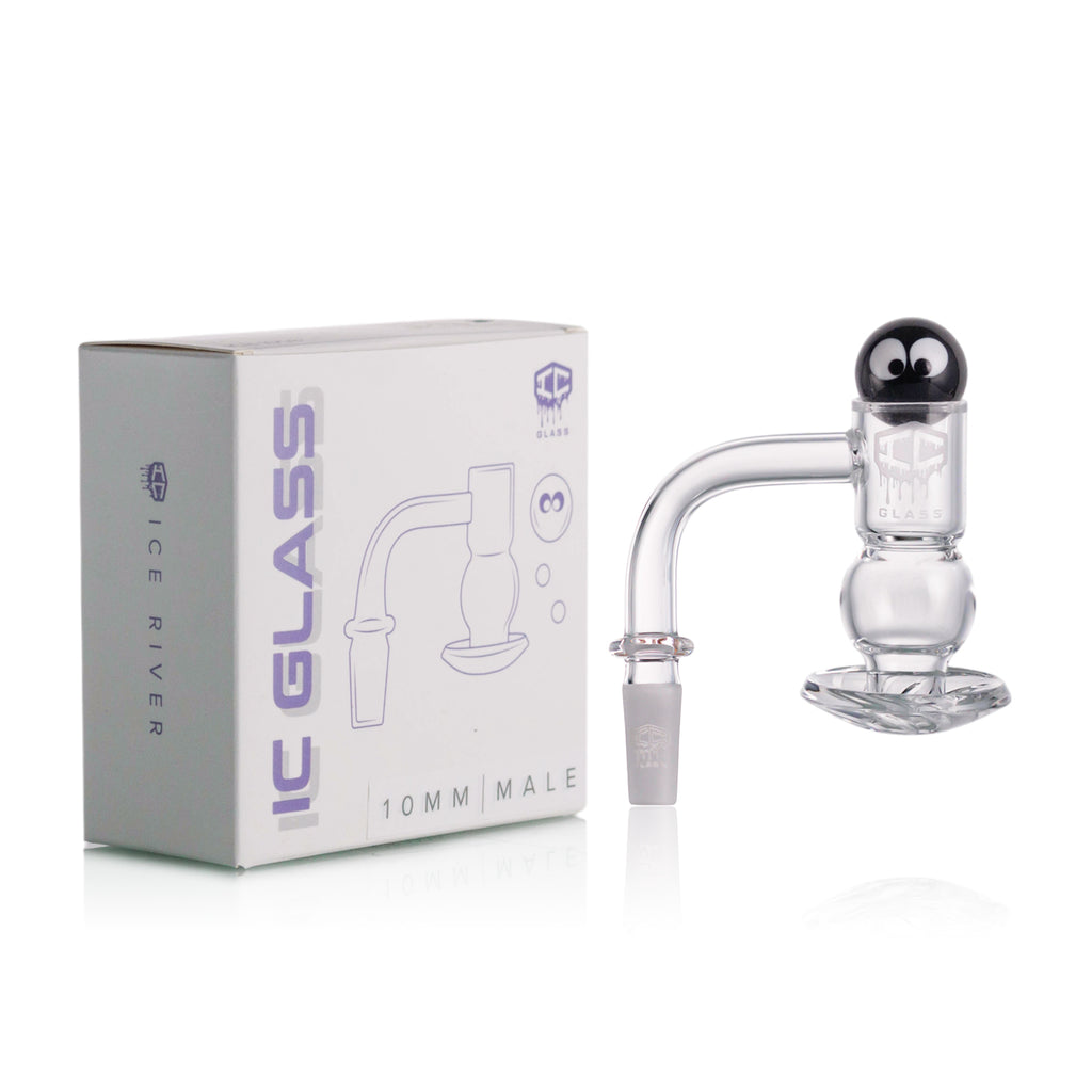 IC Glass - Ice River | 10mm 90D Quartz Banger | Includes Carb Cap, Terp Balls & Sticker | 5 Colors