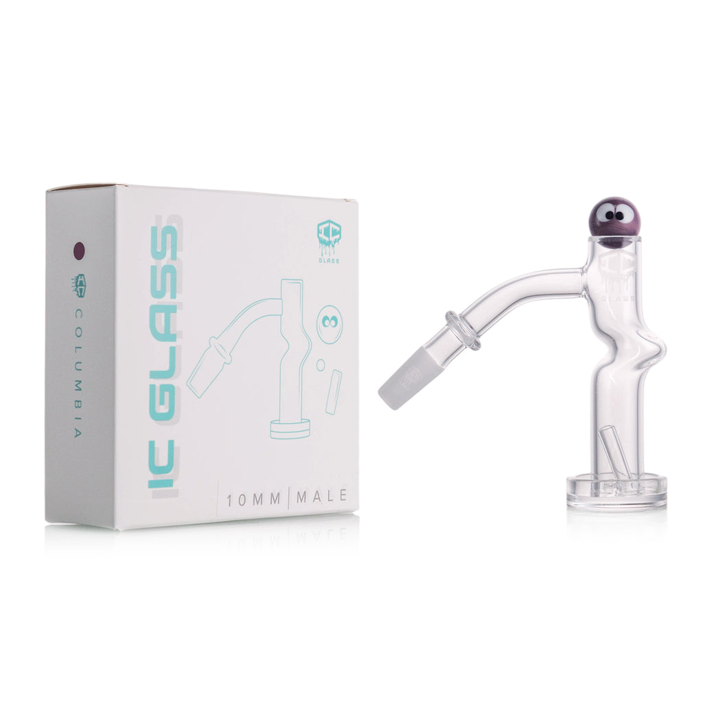 IC Glass - Columbia | 10mm 45D Quartz Banger | ncludes Carb Cap, Terp Balls | 5 Colors