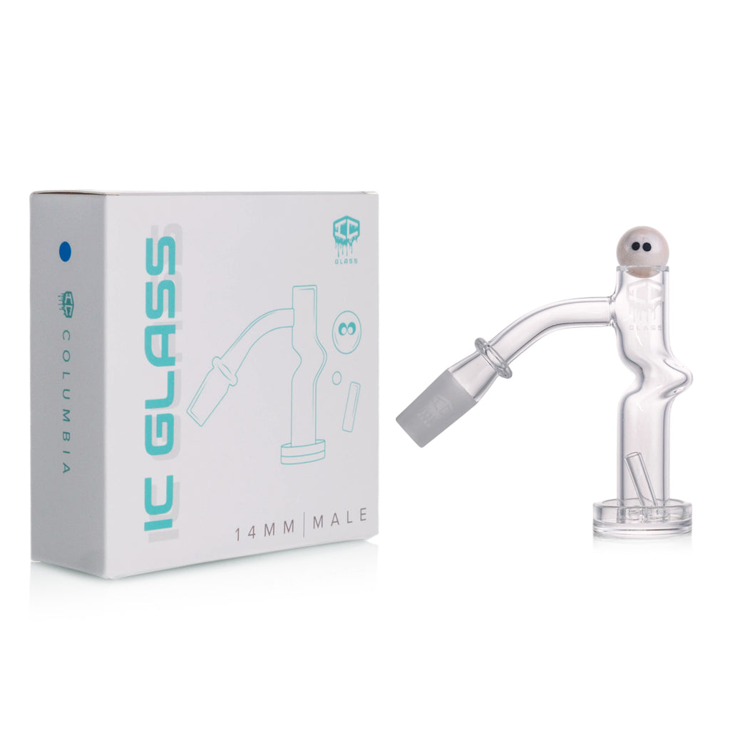IC Glass - Columbia  | 14mm 45° Quartz Banger | Includes Carb Cap, Terp Balls & Sticker | 5 Colors