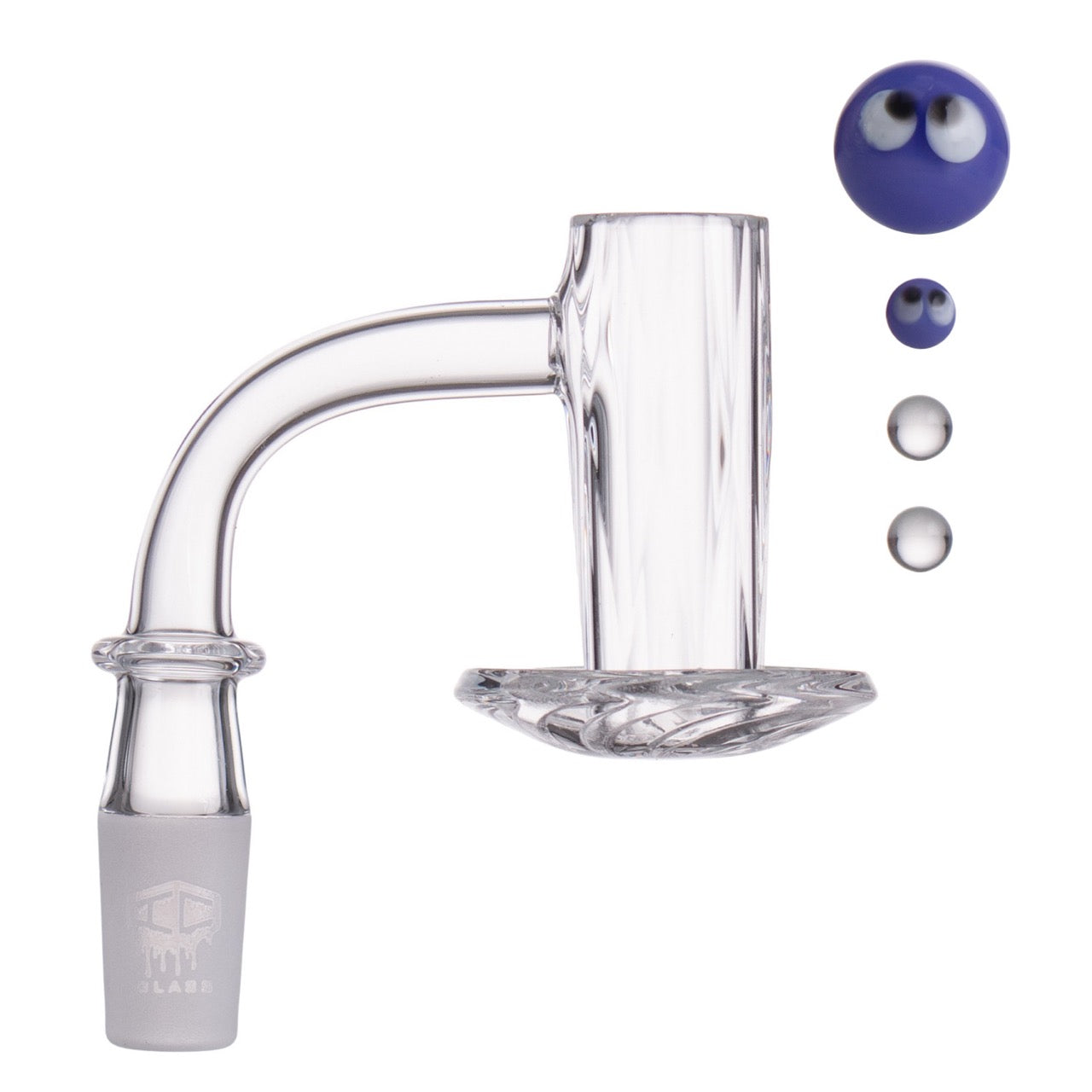 IC Glass - Carbon | 14mm 90D Quartz Banger | Includes Terp Ball Grabber  | 5 Colors