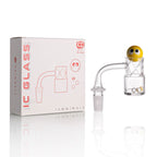 IC Glass - Grinnell | 14mm 90D Quartz Banger | Includes Terp Ball Grabber & Carb Cap | 5 Colors