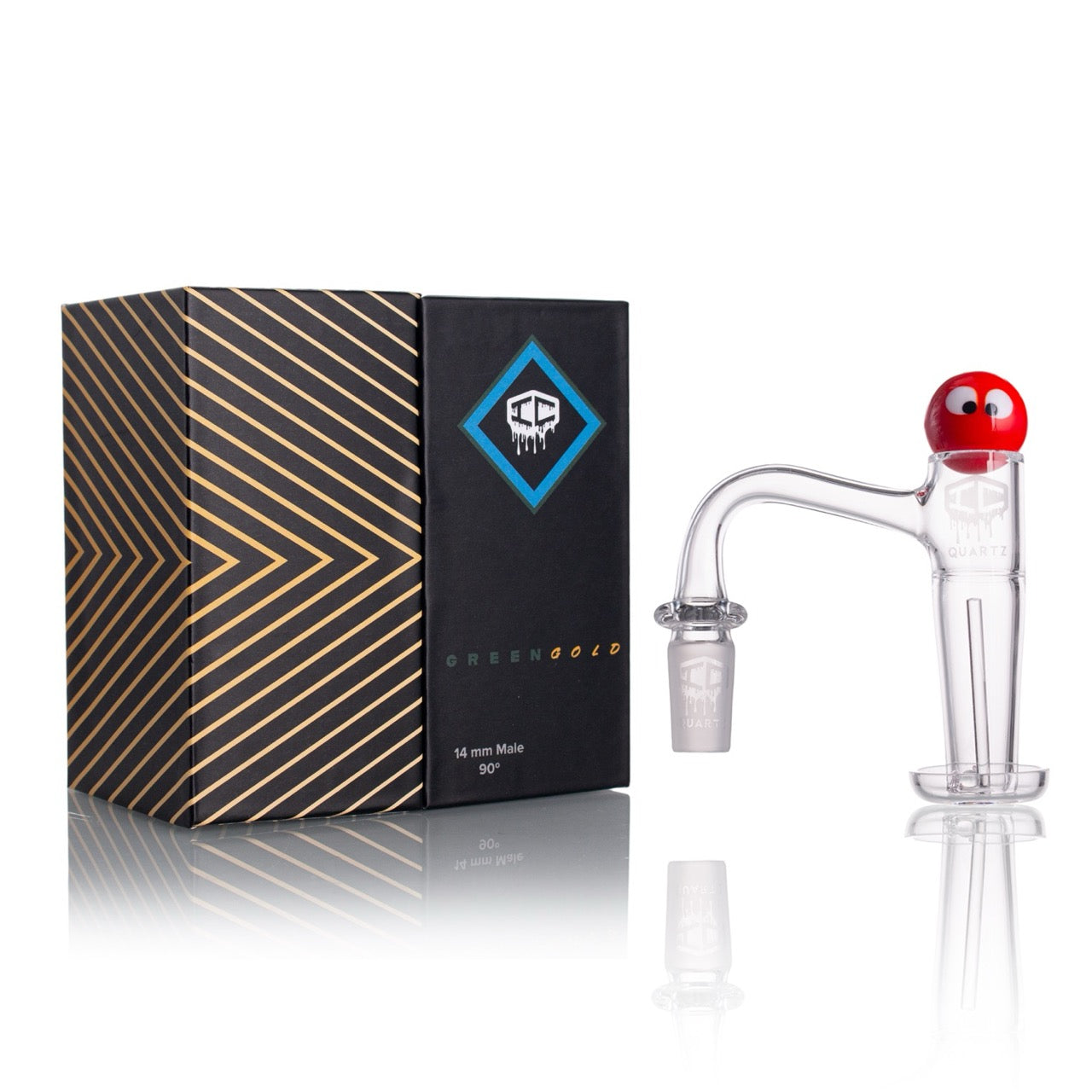 IC Quartz - Greengold | 14mm 90° Banger | Includes Carb Cap, Terp Balls | 6 colors