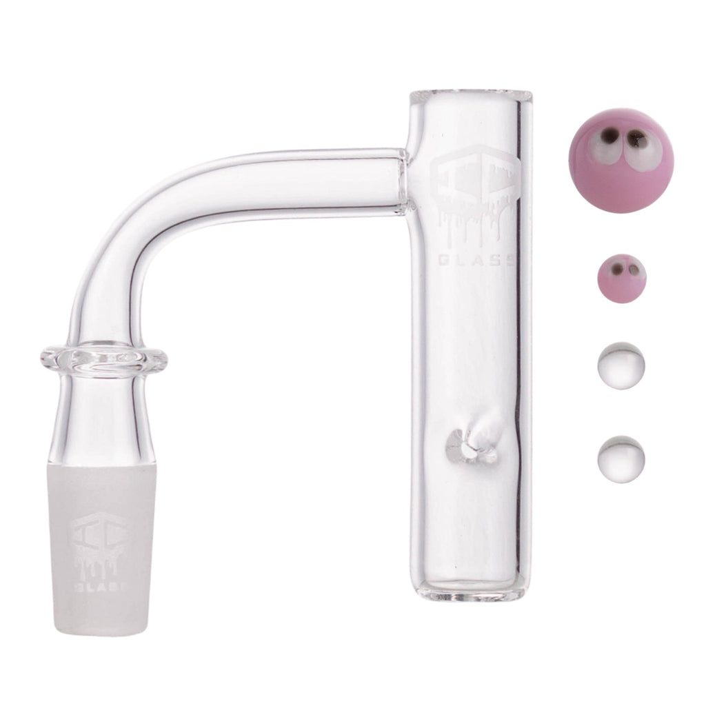 IC Glass - Bering | 14mm 90D Quartz Banger | Includes Carb Cap & Terp Balls | 5 Colors
