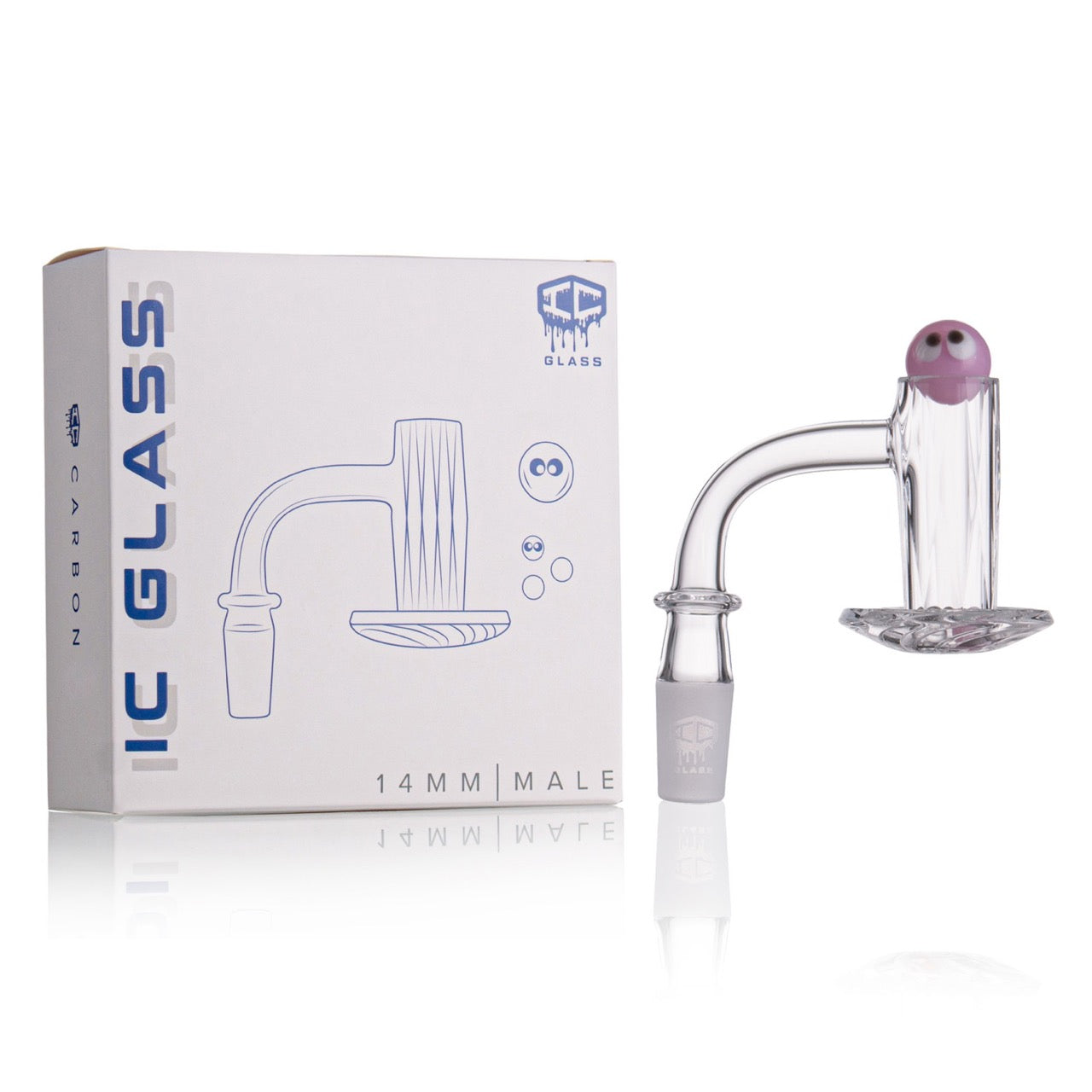 IC Glass - Carbon | 14mm 90D Quartz Banger | Includes Terp Ball Grabber  | 5 Colors