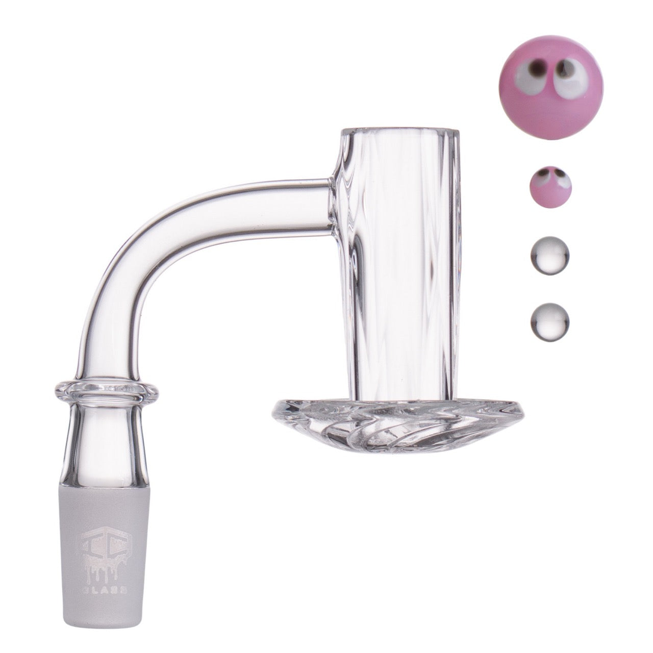 IC Glass - Carbon | 14mm 90D Quartz Banger | Includes Terp Ball Grabber  | 5 Colors