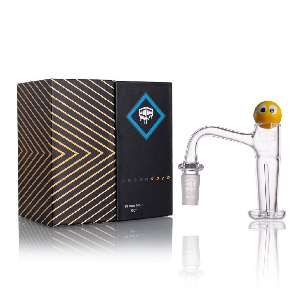 IC Quartz - Greengold | 14mm 90° Banger | Includes Carb Cap, Terp Balls | 6 colors