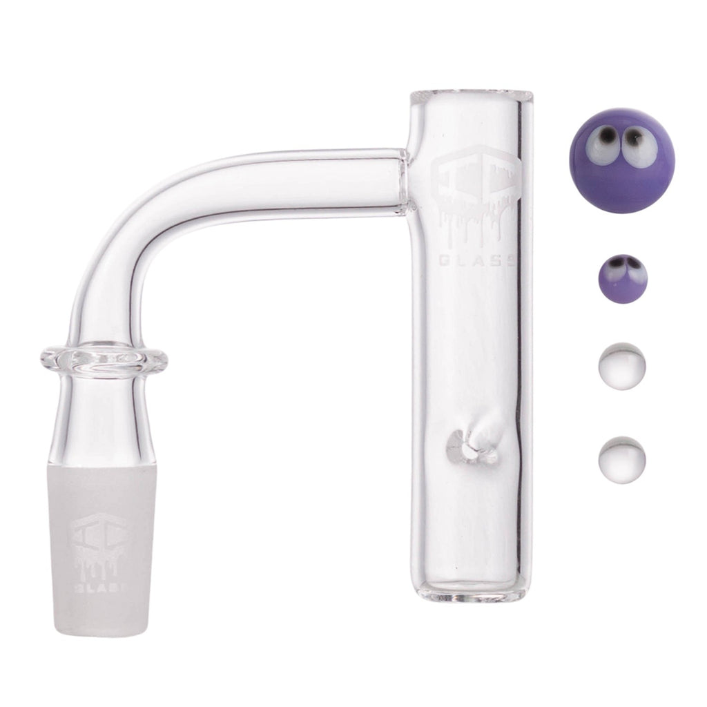 IC Glass - Bering | 14mm 90D Quartz Banger | Includes Carb Cap & Terp Balls | 5 Colors