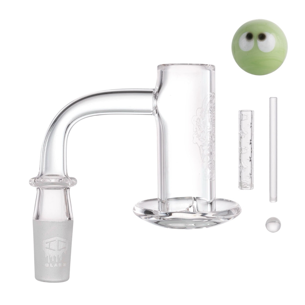 IC Glass - Tahoma Premium Quartz Banger  | 14MM 90D Quartz Banger | with Carb Cap & Terp Ball Grabber | 5 Colors