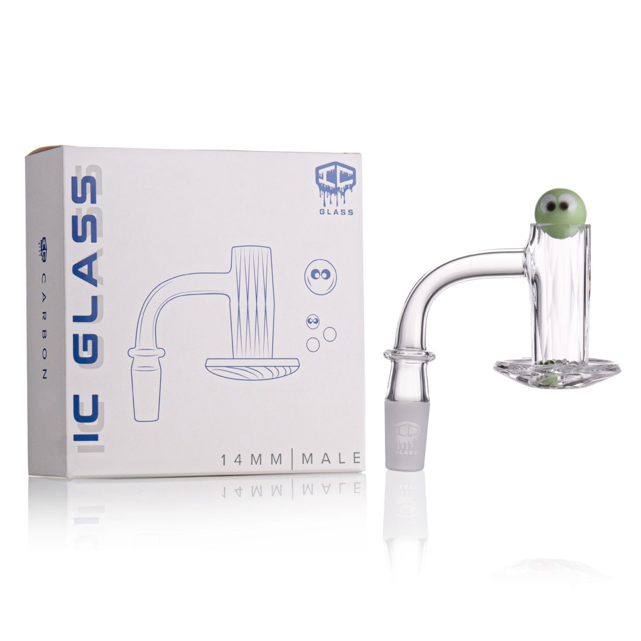 IC Glass - Carbon | 14mm 90D Quartz Banger | Includes Terp Ball Grabber  | 5 Colors