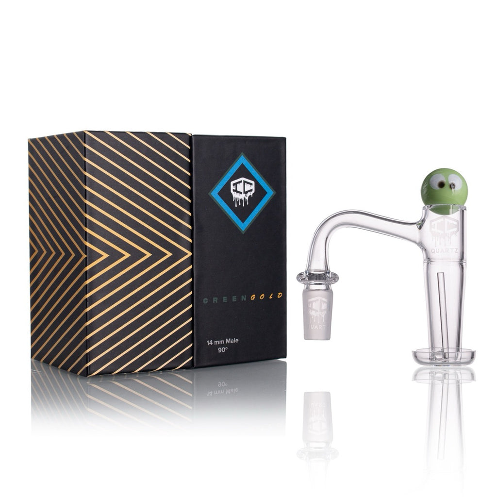 IC Quartz - Greengold | 14mm 90° Banger | Includes Carb Cap, Terp Balls | 6 colors