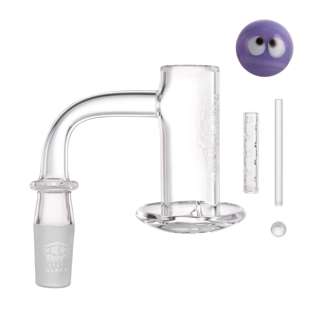 IC Glass - Tahoma Premium Quartz Banger  | 14MM 90D Quartz Banger | with Carb Cap & Terp Ball Grabber | 5 Colors