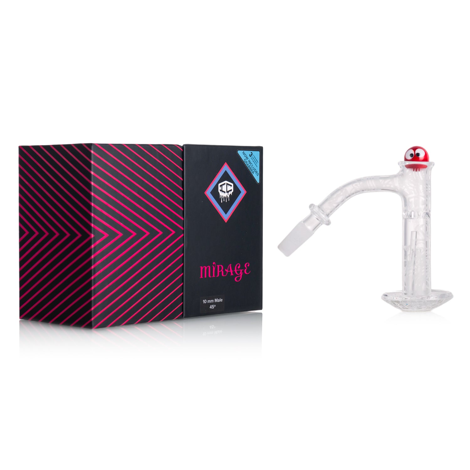 IC Quartz - Mirage | 10mm 45D Banger | Fully Frosted Banger | Includes Carb Cap, Terp balls | 5 Colors