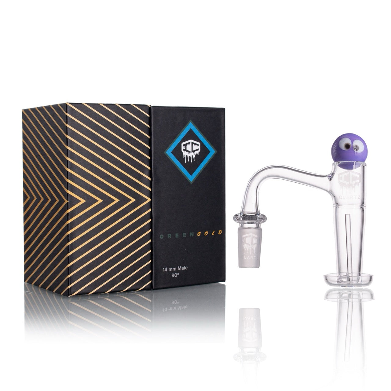 IC Quartz - Greengold | 14mm 90° Banger | Includes Carb Cap, Terp Balls | 6 colors