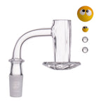 IC Glass - Carbon | 14mm 90D Quartz Banger | Includes Terp Ball Grabber  | 5 Colors