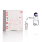 IC Glass - Grinnell | 14mm 90D Quartz Banger | Includes Terp Ball Grabber & Carb Cap | 5 Colors