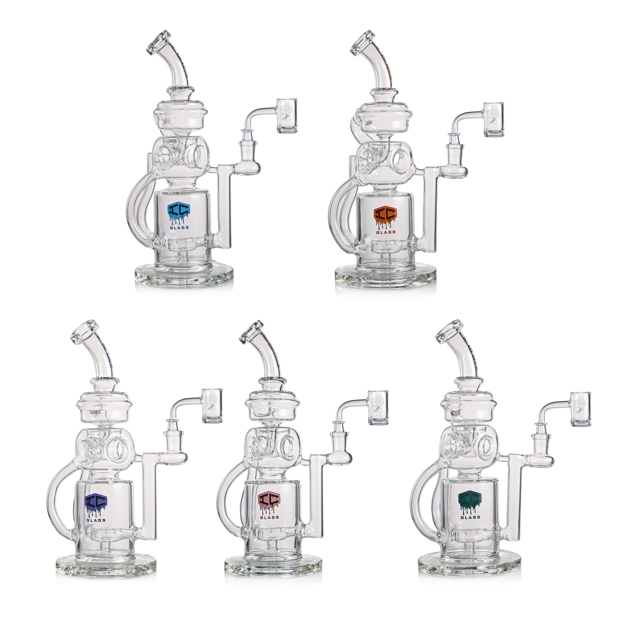 IC GLASS - Premium Design recycler with fab egg perc and multi tube functional