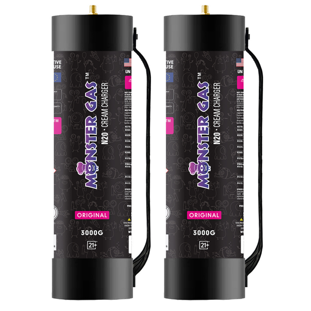 Monster 3000G Whipped Cream Chargers | FOOD-GRADE NITROUS OXIDE FOR FOOD| SINGLE TANK