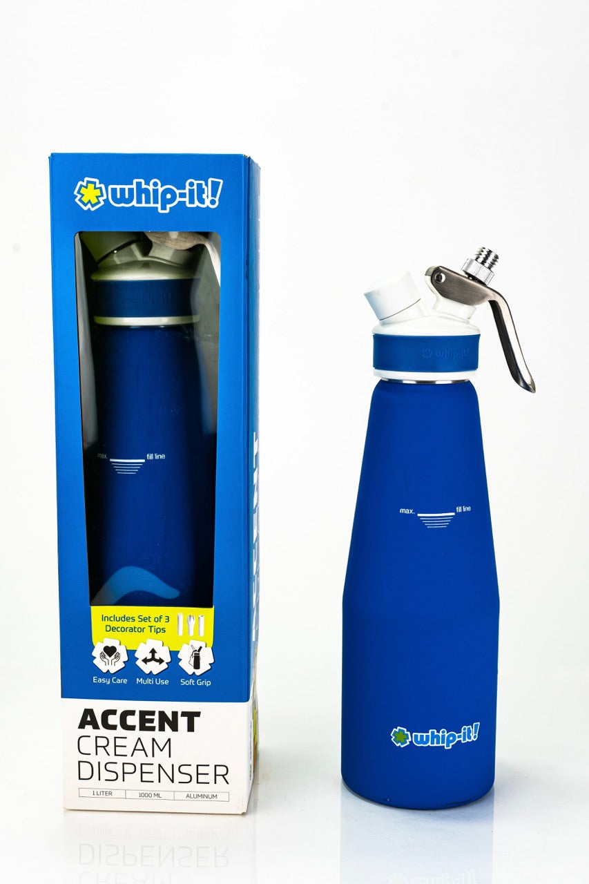 Whip-It! - ACCENT CREAM DISPENSER | Includes set of 3 Decorated Tips | 1 Liter Main image