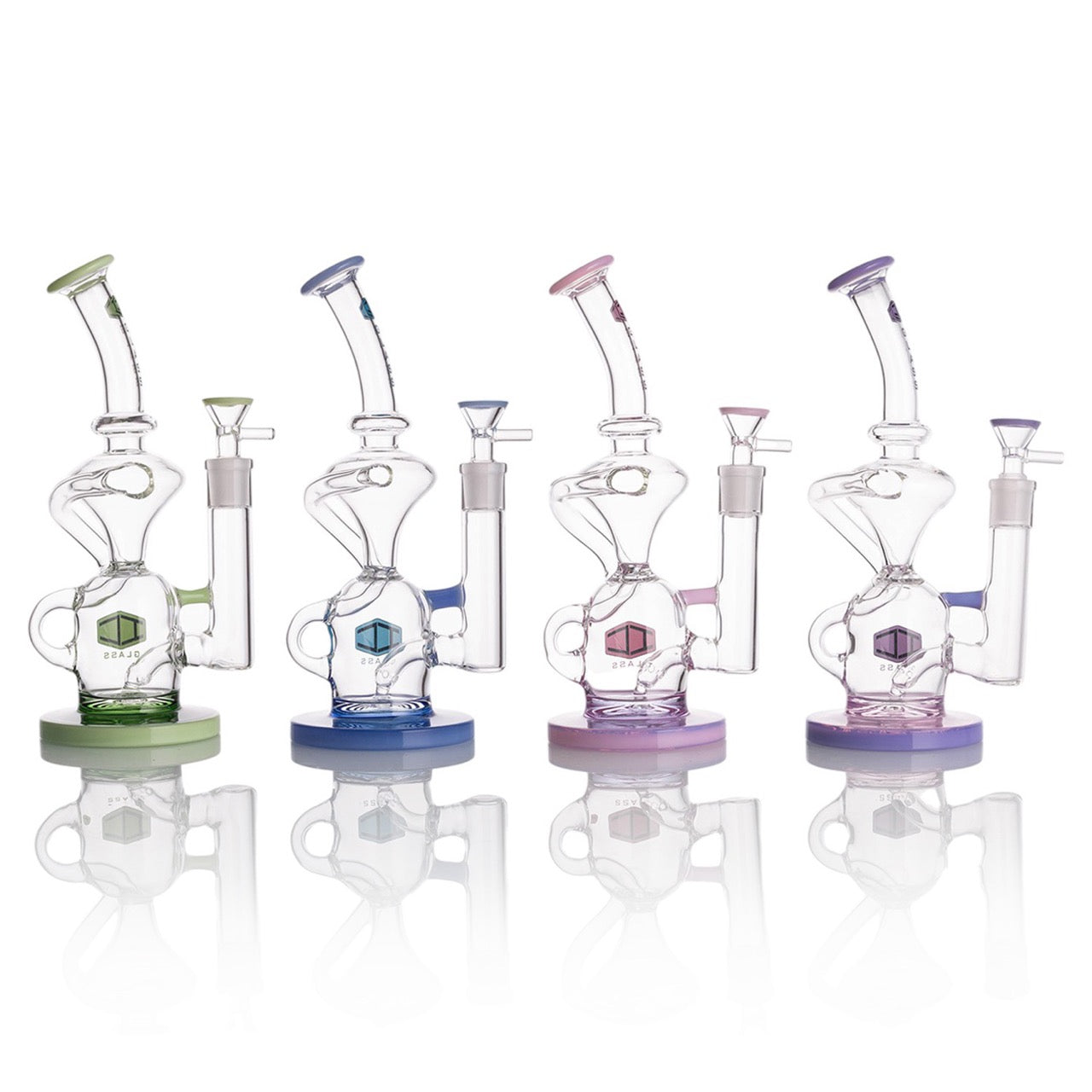 IC GLASS - Recycler with Colored Base and Lip | Premium Smoking Accessories Wholesale Main image