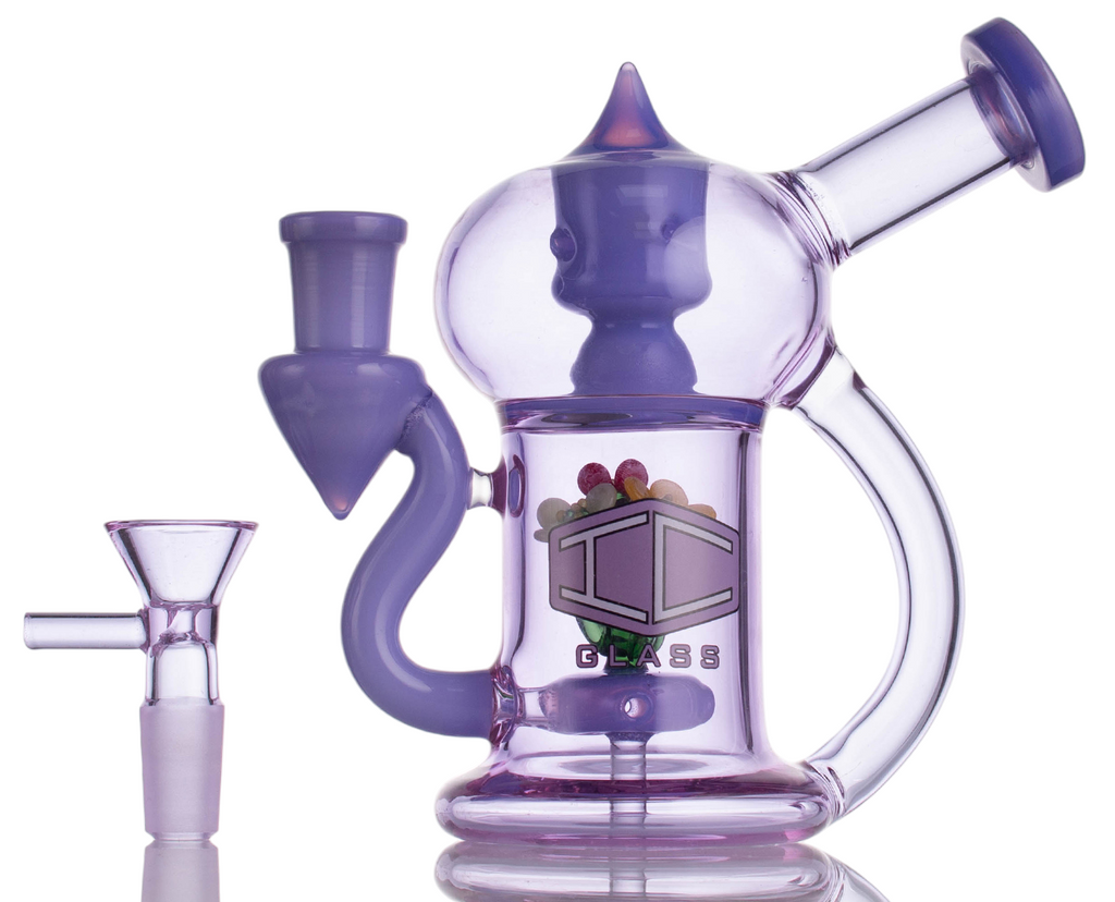 IC Glass 5.5 Inch Waterpipe with Flower Inside – Assorted Colors Wholesale Smoking Accessories